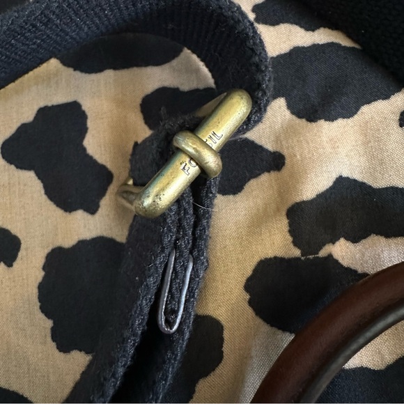 Fossil Evan Black and Brown Leather Work Bag Laptop Case - Picture 7 of 14